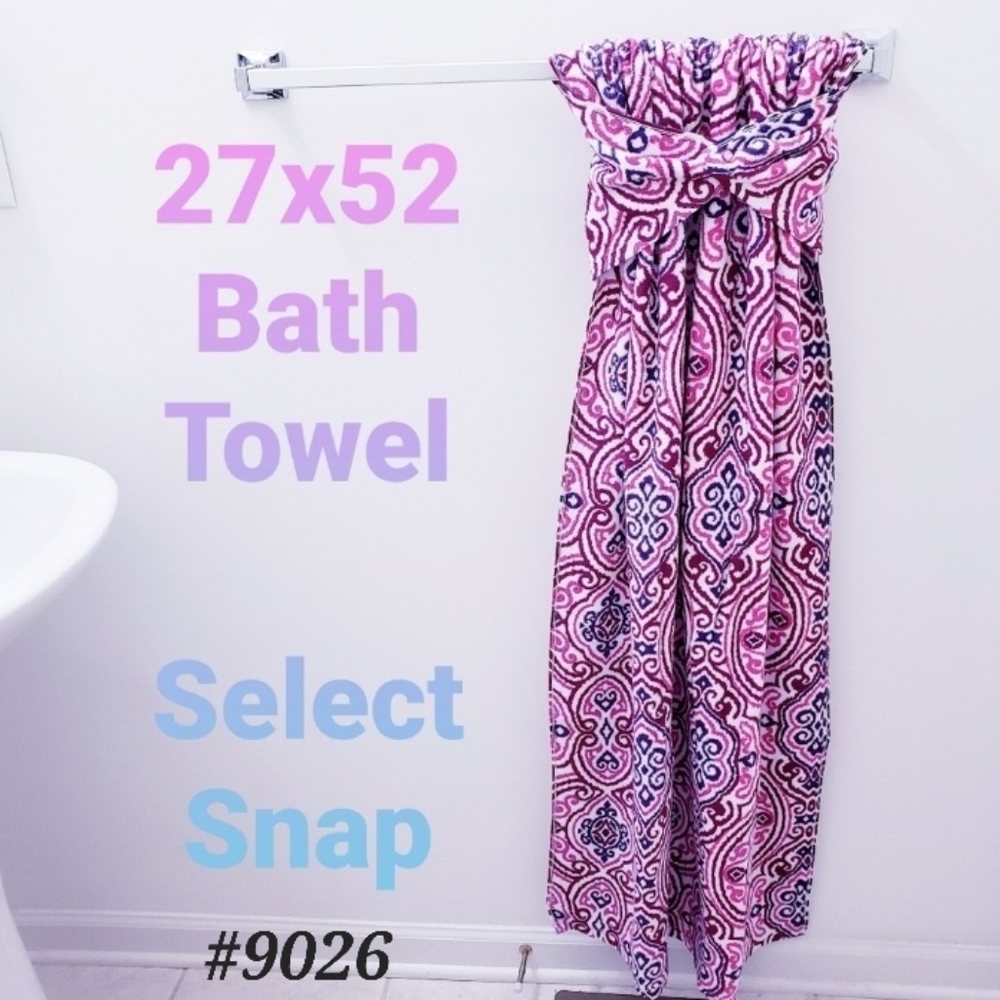 ❤️NEW!❤️ #9026 Madrid Rose Hang'N'Snap BATH 27x52 🤍Select your snap